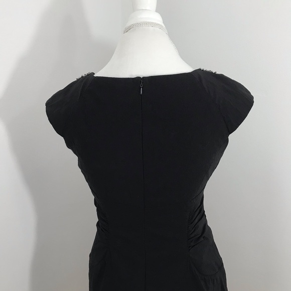 Adrianna Papell Black Beaded Neckline Dress - Picture 8 of 13